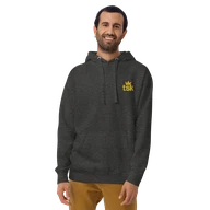 TSK Logo Unisex Premium Hoodie — Charcoal Heather — Man front