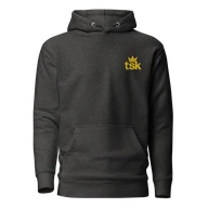 TSK Logo Unisex Premium Hoodie — Charcoal Heather — Plain front