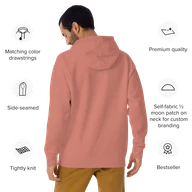 TSK Logo Unisex Premium Hoodie — Dusty Rose — Back
