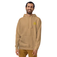 TSK Logo Unisex Premium Hoodie — Khaki — Man front
