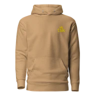 TSK Logo Unisex Premium Hoodie — Khaki — Plain front