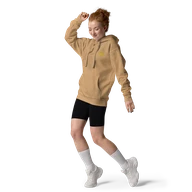 TSK Logo Unisex Premium Hoodie — Khaki — Woman front
