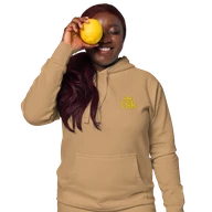 TSK Logo Unisex Premium Hoodie — Khaki — Lifestyle front
