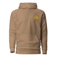 TSK Logo Unisex Premium Hoodie — Latte — Plain front