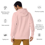 TSK Logo Unisex Premium Hoodie — Light Pink — Back