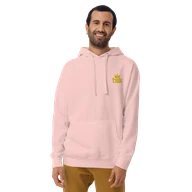 TSK Logo Unisex Premium Hoodie — Light Pink — Man front