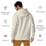 TSK Logo Unisex Premium Hoodie — Oatmeal Heather — Back
