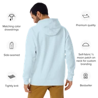 TSK Logo Unisex Premium Hoodie — Sky Blue — Back