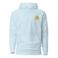 TSK Logo Unisex Premium Hoodie — Sky Blue — Plain front