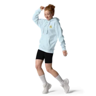 TSK Logo Unisex Premium Hoodie — Sky Blue — Woman front