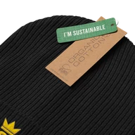 TSK Organic Ribbed Beanie — Black — Product Details
