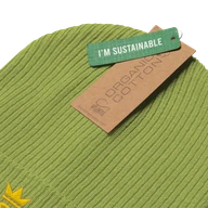 TSK Organic Ribbed Beanie — Leaf Green — Product Details