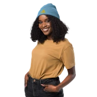 TSK Organic Ribbed Beanie — Light Avio Blue — Front
