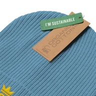 TSK Organic Ribbed Beanie — Light Avio Blue — Product Details