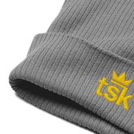 TSK Organic Ribbed Beanie — Light Grey — Product Details 2