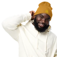TSK Organic Ribbed Beanie — Mustard Yellow — Front