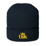 TSK Organic Ribbed Beanie — Oxford Navy — Front