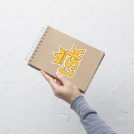 5.5×5.5 sticker on notebook