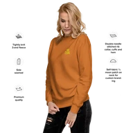 TSK Logo Unisex Premium Sweatshirt — Adobe — Feature callouts