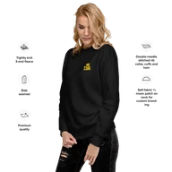 TSK Logo Unisex Premium Sweatshirt — Black — Feature callouts