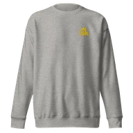 TSK Logo Unisex Premium Sweatshirt — Carbon Grey — Plain front