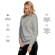 TSK Logo Unisex Premium Sweatshirt — Carbon Grey — Feature callouts
