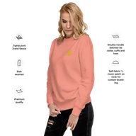 TSK Logo Unisex Premium Sweatshirt — Dusty Rose — Feature callouts