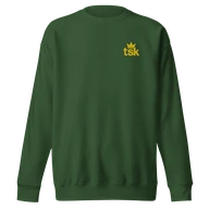 TSK Logo Unisex Premium Sweatshirt — Forest Green — Plain front
