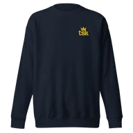 TSK Logo Unisex Premium Sweatshirt — Navy Blazer — Plain front