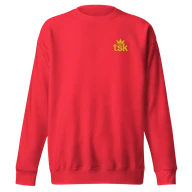 TSK Logo Unisex Premium Sweatshirt — Team Red — Plain front