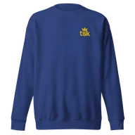 TSK Logo Unisex Premium Sweatshirt — Team Royal — Plain front