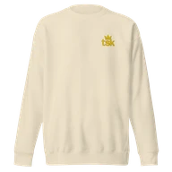 TSK Logo Unisex Premium Sweatshirt — Bone — Plain front