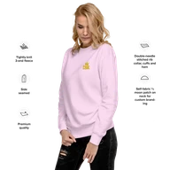 TSK Logo Unisex Premium Sweatshirt — Lavender — Feature callouts