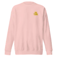TSK Logo Unisex Premium Sweatshirt — Light Pink — Plain front