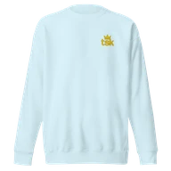 TSK Logo Unisex Premium Sweatshirt — Sky Blue — Plain front