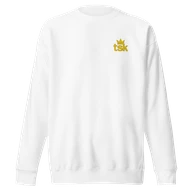 TSK Logo Unisex Premium Sweatshirt — White — Plain front
