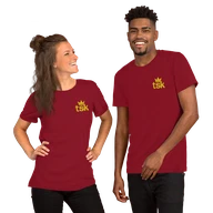 Classic Lightweight TSK Logo Unisex T-Shirt — Cardinal — Couple