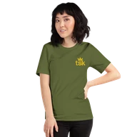Classic Lightweight TSK Logo Unisex T-Shirt — Olive — Woman