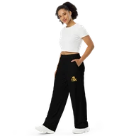 TSK Wide-legged Pants — left front view on model